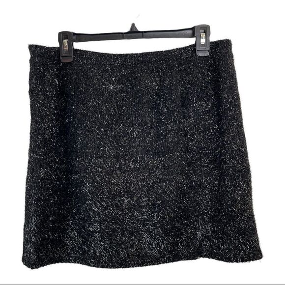 Vero Moda Size XL Black Sparkling Knit Mini Skirt Pull On Holiday Fancy New - Picture 1 of 7